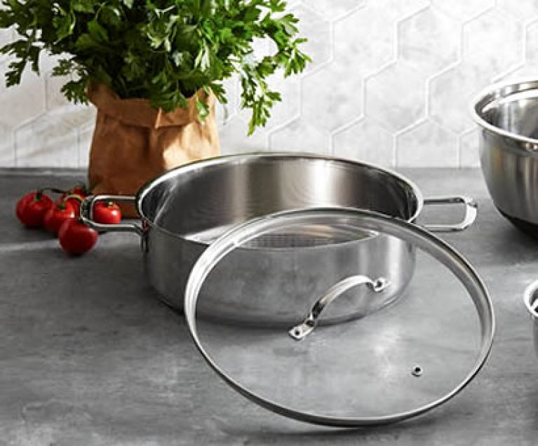 Crofton 28cm Stainless Steel Cook, Fry & Serve Pan 29.99 ALDI