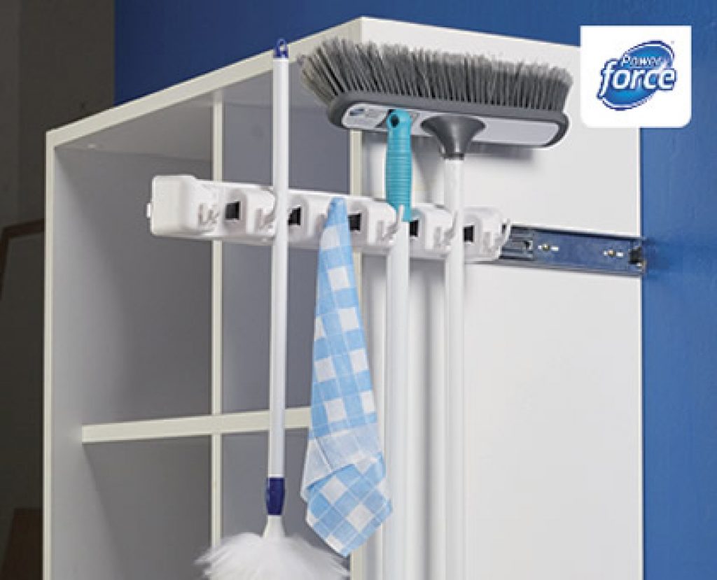 sliding broom rack