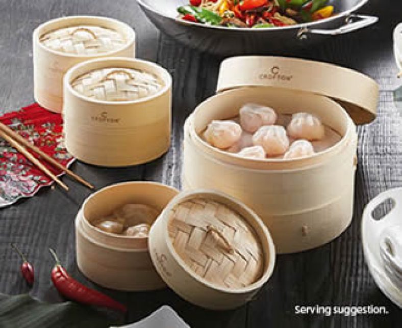 Crofton Bamboo Steamer 2pc / 3pc Sets 8 ALDI